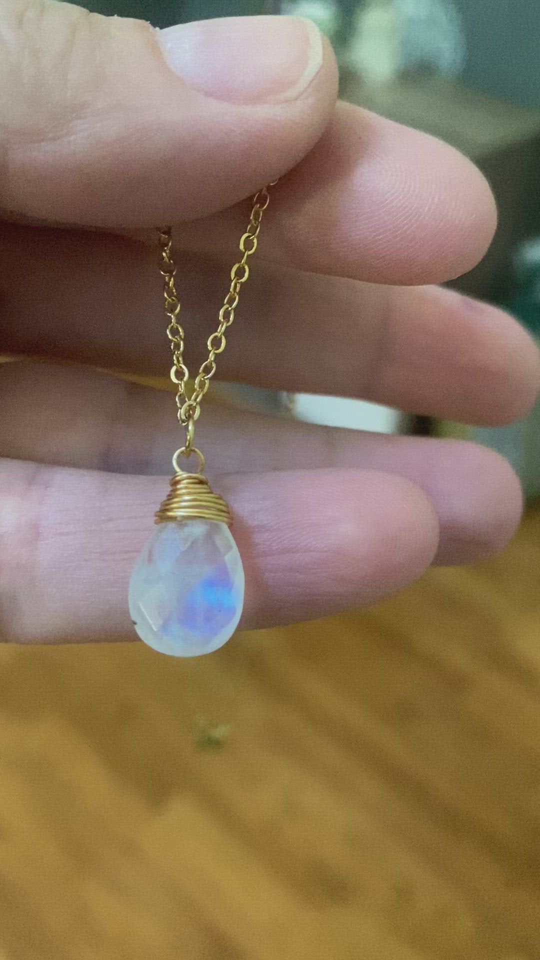 Rainbow moonstone necklace